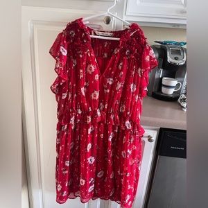 Red Floral Zara Dress